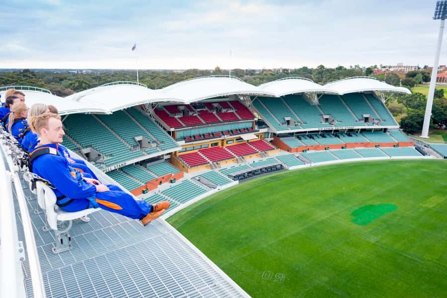 Adelaide: Rooftop Climbing Experience of the Adelaide Oval - South Gate check-in: getting onto the roof without fuss
