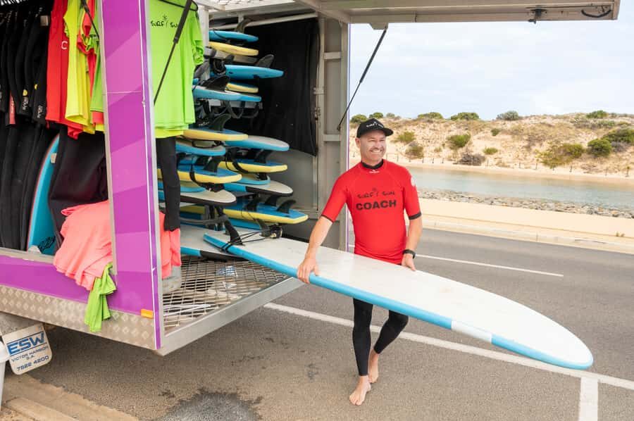 Adelaide: Surfing Lesson at Middleton Beach with Equipment - From sand to waves: how the lesson teaches the fundamentals first